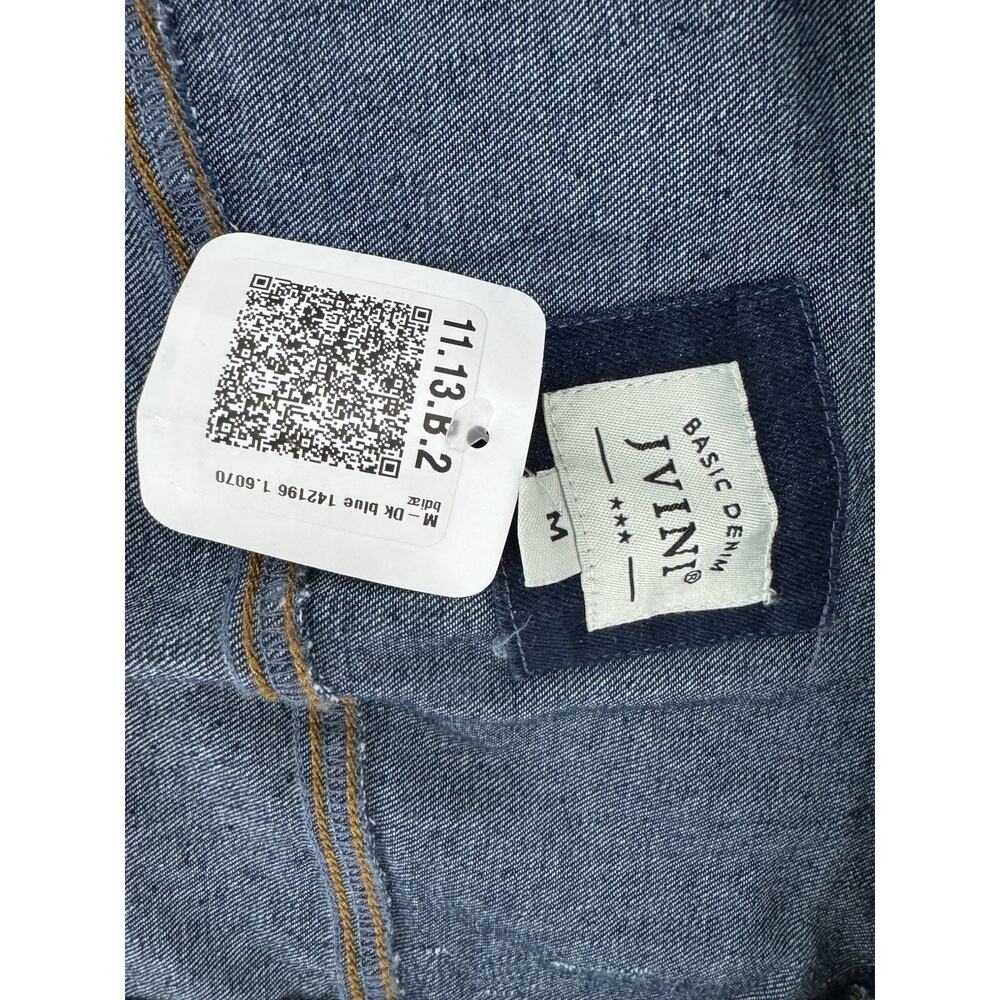 Jvini Denim Jacket Women’s Sz M Dark Wash Distressed Button Pockets Casual - Picture 7 of 14